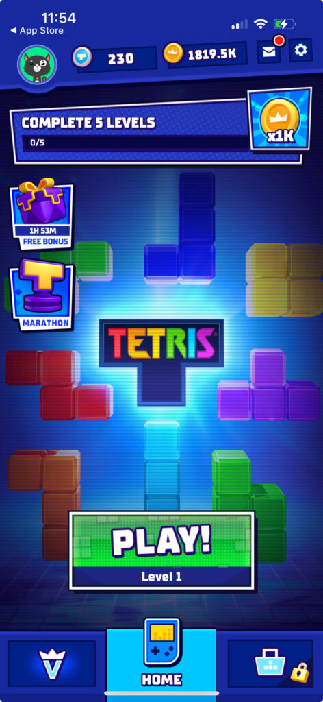 Tetris myVIP Loyalty Points